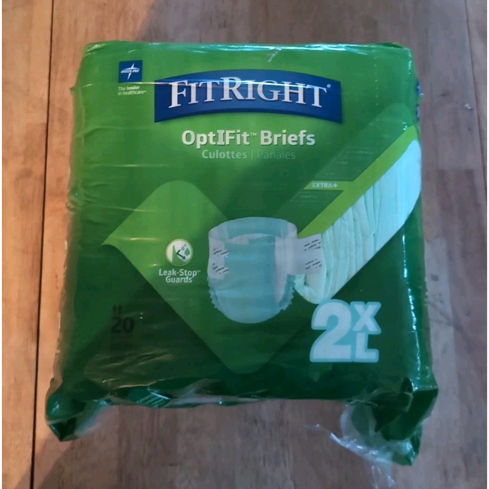 FitRight Plus Briefs XXL‎  Anti-Leak Guard 60-69 Unisex New in Package/Missing 1